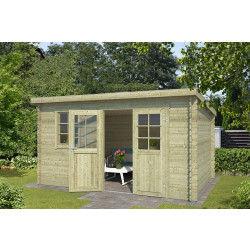 Outdoor Life Products | Tuinhuis Amira 380 x 230 | Geïmpregneerd | Olijfgroen